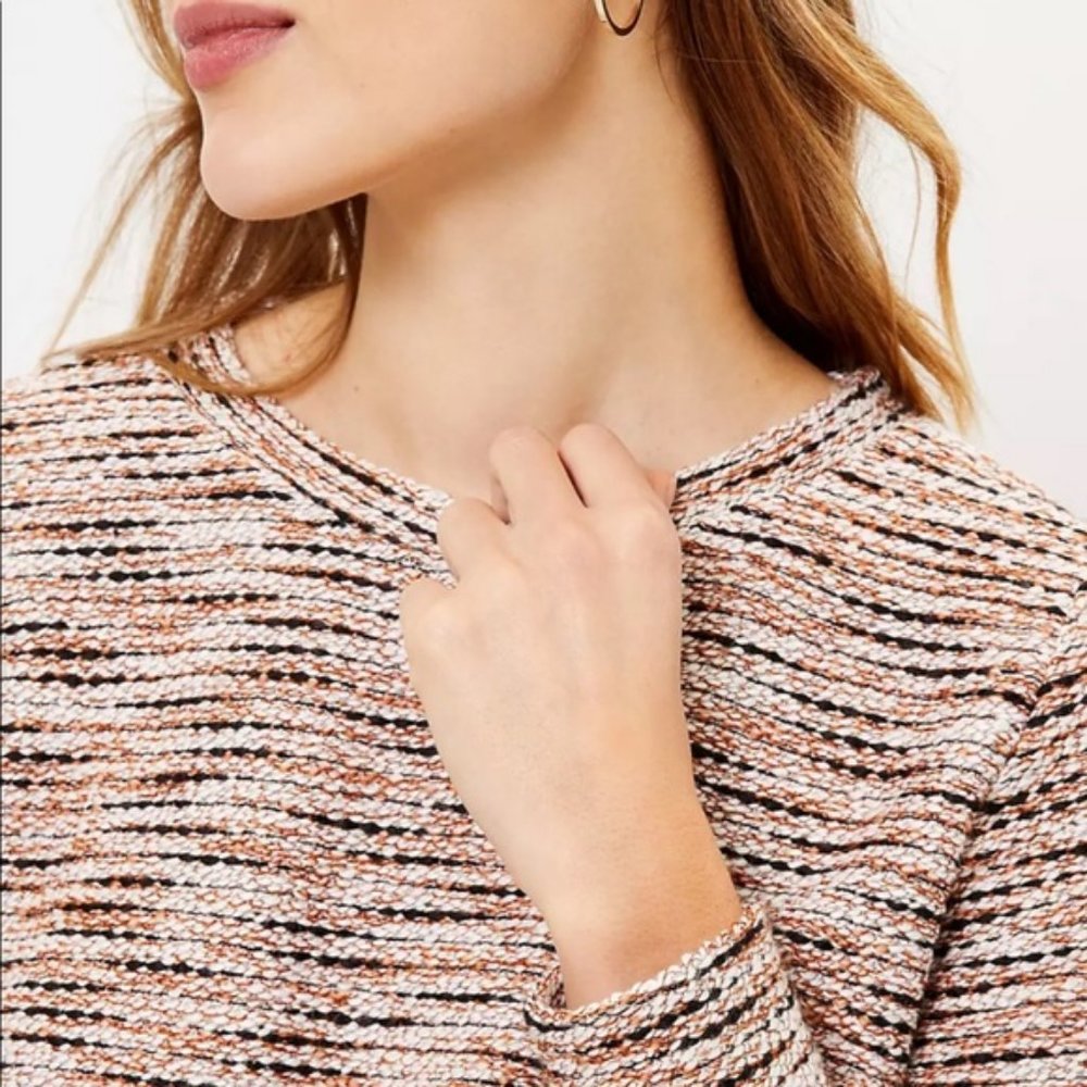 NWT Loft Petite Boucle Sweatshirt in Doe Brown